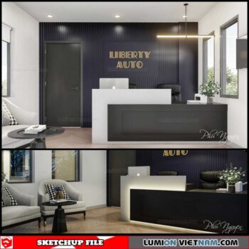 Office room - Sketchup Interior Scene By Phu Nguyen