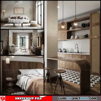 Apartment - Sketchup Interior Scene By Le Tuan Luc