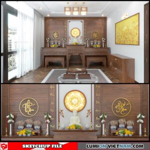 Altar Room - Sketchup Interior Scene By Ha Tien Binh