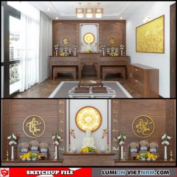 Altar Room - Sketchup Interior Scene By Ha Tien Binh