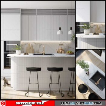 Dining room - Sketchup Interior Scene By Quoc Vi Phan