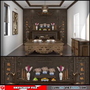 Altar Room - Sketchup Interior Scene By Danh Nam
