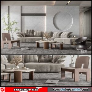 Living room - Sketchup Interior Scene
