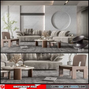 Living room - Sketchup Interior Scene