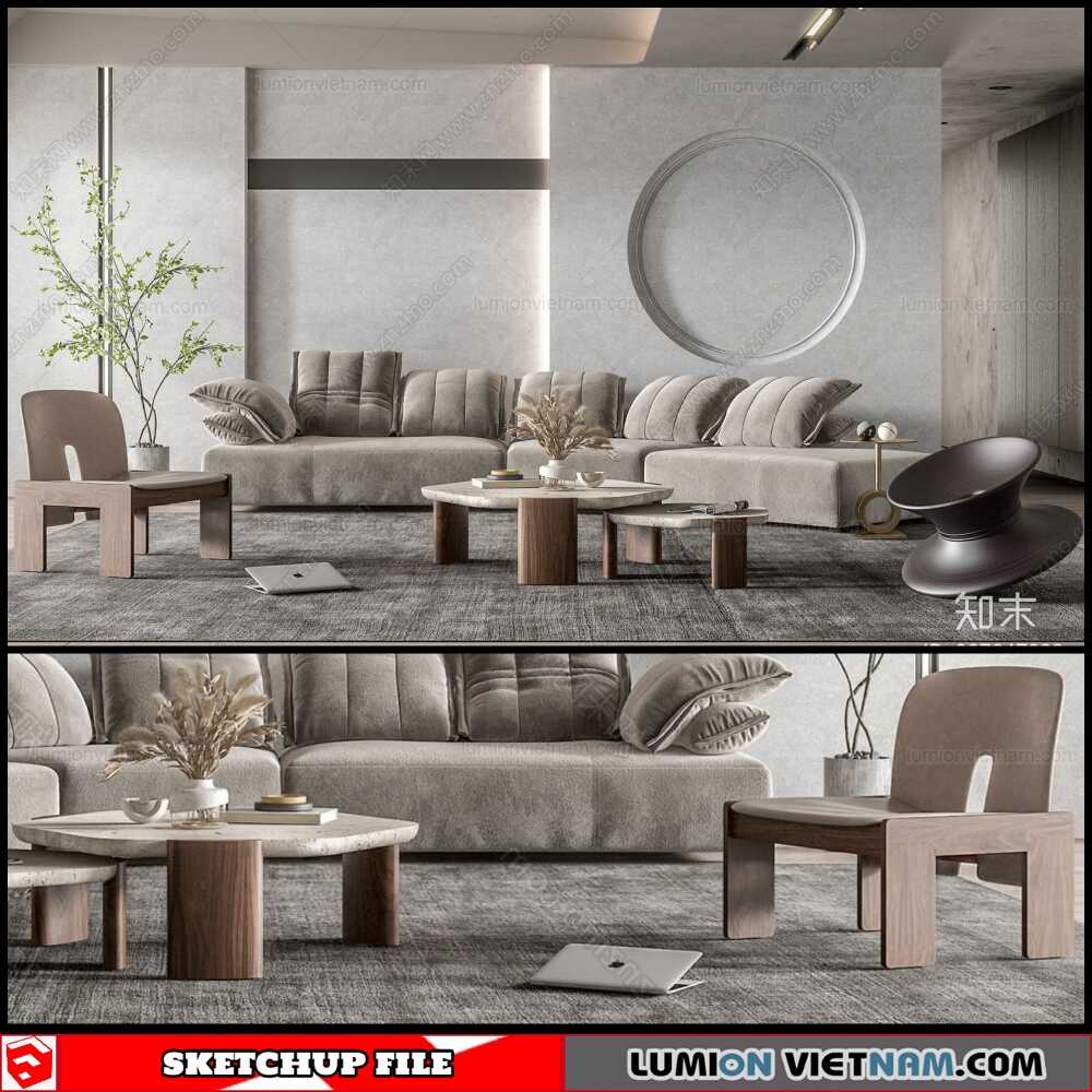 5437-Free-Sketchup-Living-Room-Model-Download