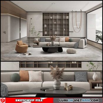 Living room - Sketchup Interior Scene