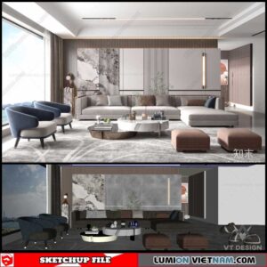 Living room - Sketchup Interior Scene By Tran Duc