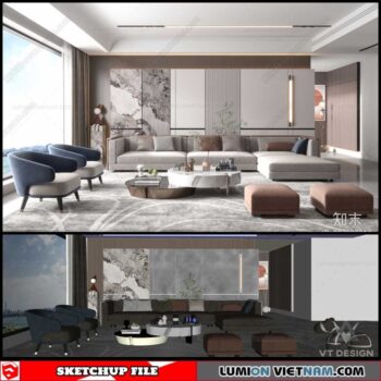 Living room - Sketchup Interior Scene By Tran Duc