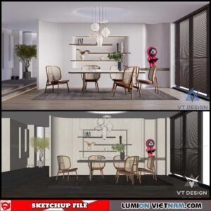 Living room - Sketchup Interior Scene By Tran Duc