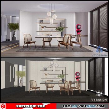 Living room - Sketchup Interior Scene By Tran Duc