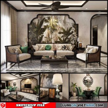 Living room - Sketchup Interior Scene By Nguyen Truong