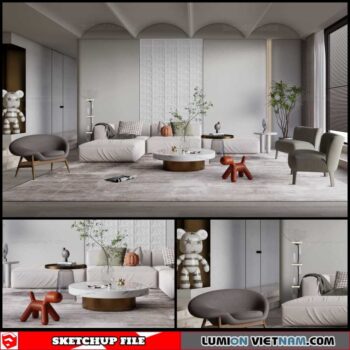 Living room - Sketchup Interior Scene By Dinh Thanh