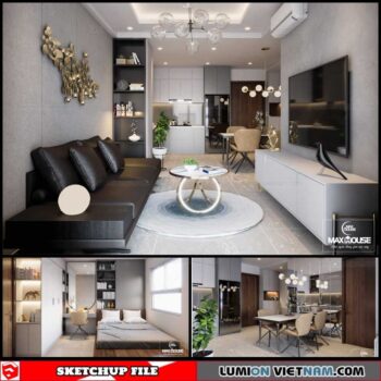 Apartment - Sketchup Interior Scene By Dinh Linh
