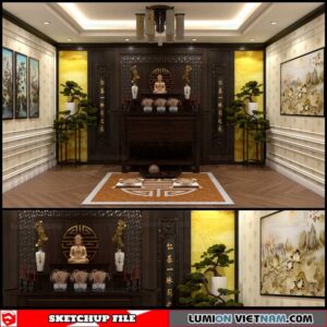 Altar Room - Sketchup Interior Scene By Anna Nguyen