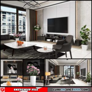 Living room - Sketchup Interior Scene By Dung Tran