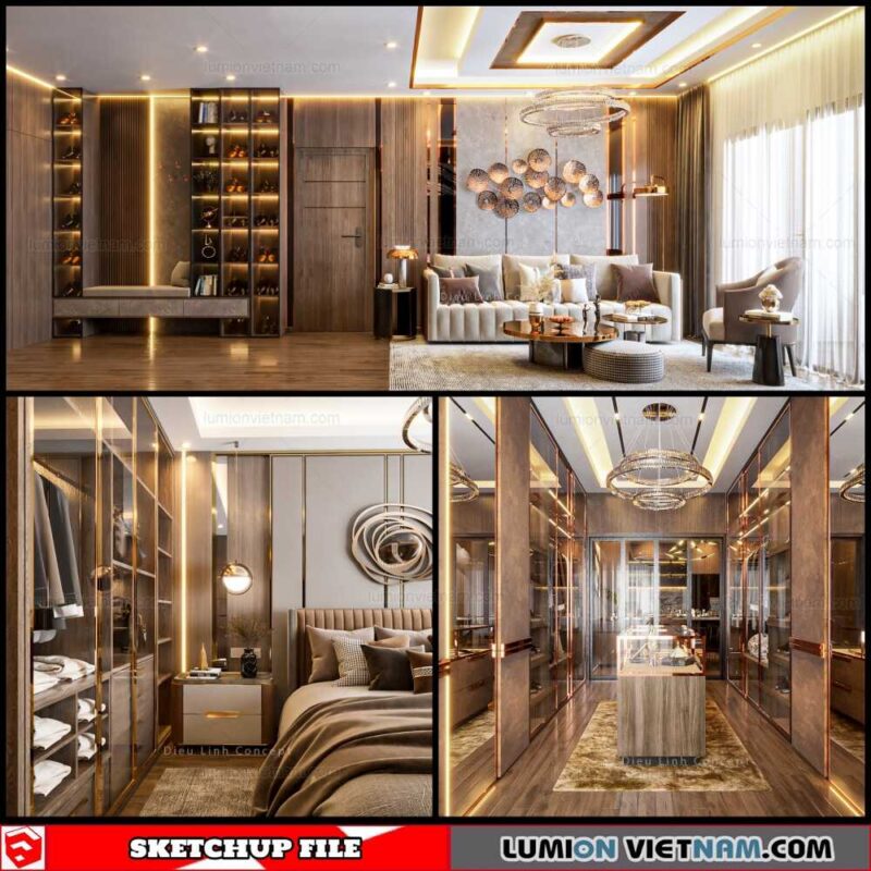 Apartment - Sketchup Interior Scene By Dieu Linh