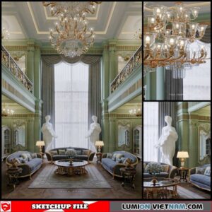 Living room - Sketchup Interior Scene By Xuan Khanh