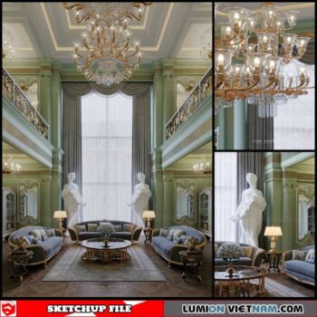 Living room - Sketchup Interior Scene By Xuan Khanh