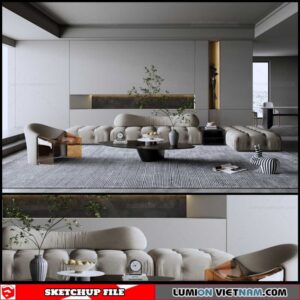 Living room - Sketchup Interior Scene By Dinh Thanh