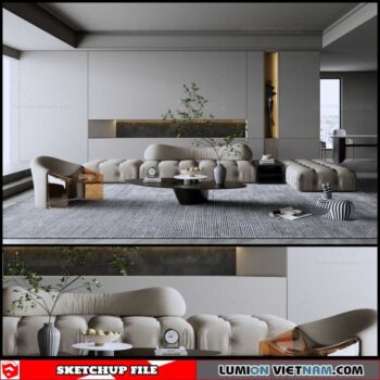 Living room - Sketchup Interior Scene By Dinh Thanh