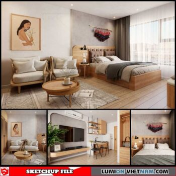 Apartment - Sketchup Interior Scene By Huy Ung