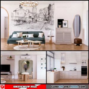 Living room - Sketchup Interior Scene By Tran Phuc Loc