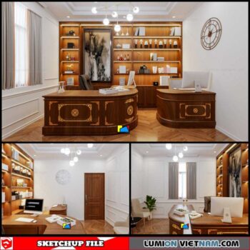 Office room - Sketchup Interior Scene By Tran Ba Truong