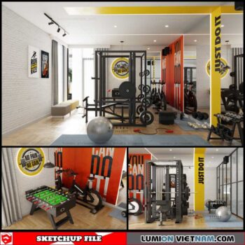 Gym room - Sketchup Interior Scene By To Hieu