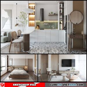 Apartment - Sketchup Interior Scene By Ha Anh