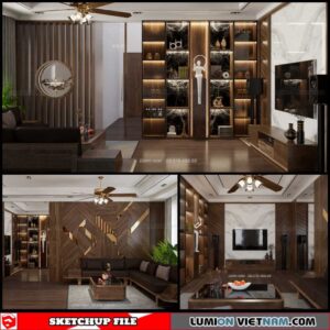 Living room - Sketchup Interior Scene By  Danh Nam