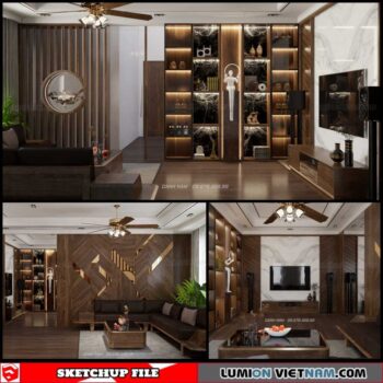 Living room - Sketchup Interior Scene By  Danh Nam