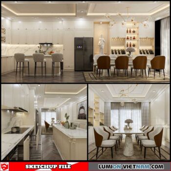 Dining room - Sketchup Interior Scene By Vu Van Luong