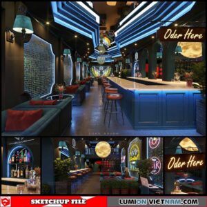 Bar - Sketchup Interior Scene By Xuan Khanh