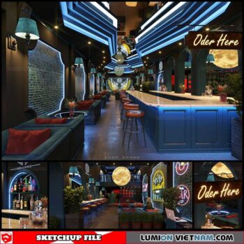 Bar - Sketchup Interior Scene By Xuan Khanh