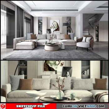 Living room - Sketchup Interior Scene