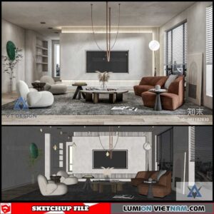 Living room - Sketchup Interior Scene