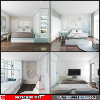 Bedroom - Sketchup Interior Scene By Ha Anh
