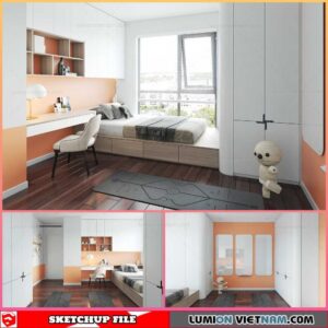 Bedroom - Sketchup Interior Scene By Ha Anh