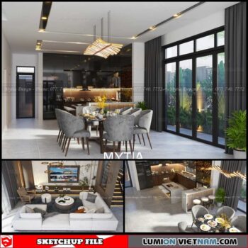 Living room - Sketchup Interior Scene By My Trinh Arc