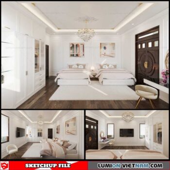 Bedroom - Sketchup Interior Scene By Le Dinh Nam