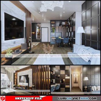 Apartment - Sketchup Interior Scene By Ngoc Hieu