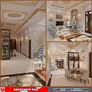 Living room - Sketchup Interior Scene By Dao Hung