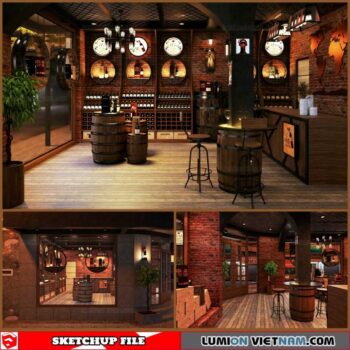 Wine Showroom - Sketchup Interior Scene By Hoang Linh