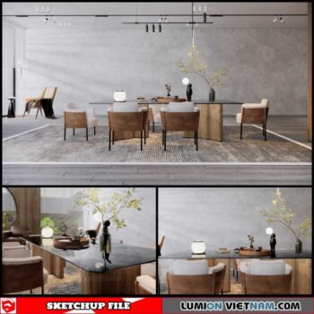 Dining room - Sketchup Interior Scene By Anh Khai