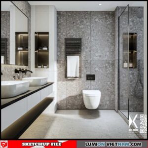 Bathroom - Sketchup Interior Scene By Sang Bui