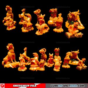12 Chinese Zodiac - Sketchup Models