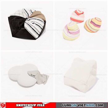 Soft Pouf Chair - Sketchup Models By Cuong Covua