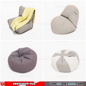 Soft Pouf Chair - Sketchup Models By Cuong Covua
