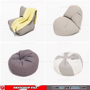 Soft Pouf Chair - Sketchup Models By Cuong Covua