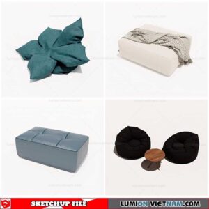 Soft Pouf Chair - Sketchup Models By Cuong Covua